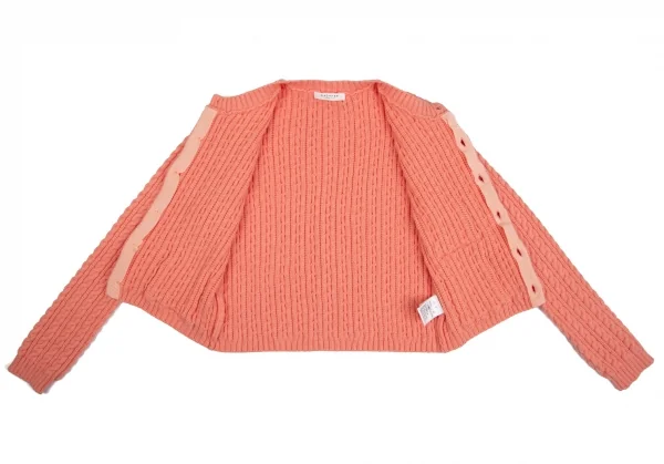 マカフィーMACPHEE ハイブリットコットンケーブルニットクルーネックカーディガン ピンクS K-125984_011