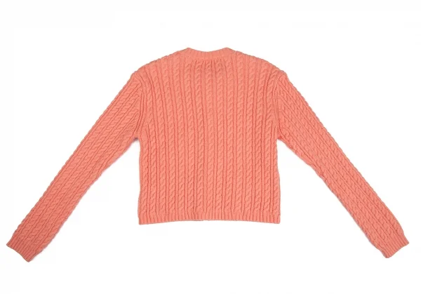 マカフィーMACPHEE ハイブリットコットンケーブルニットクルーネックカーディガン ピンクS K-125984_012