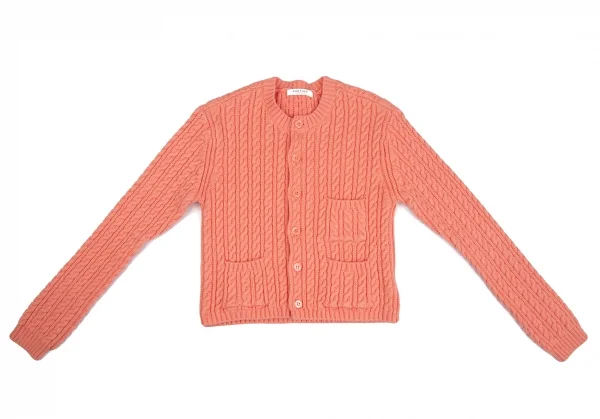 マカフィーMACPHEE ハイブリットコットンケーブルニットクルーネックカーディガン ピンクS K-125984_002