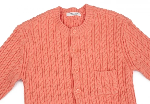マカフィーMACPHEE ハイブリットコットンケーブルニットクルーネックカーディガン ピンクS K-125984_003
