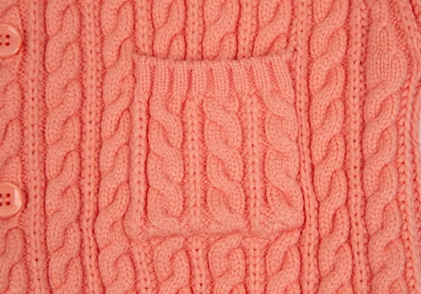 マカフィーMACPHEE ハイブリットコットンケーブルニットクルーネックカーディガン ピンクS K-125984_005