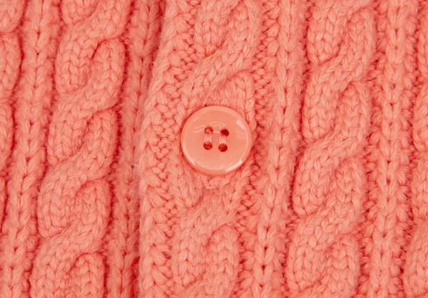 マカフィーMACPHEE ハイブリットコットンケーブルニットクルーネックカーディガン ピンクS K-125984_006