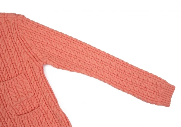 マカフィーMACPHEE ハイブリットコットンケーブルニットクルーネックカーディガン ピンクS K-125984_007