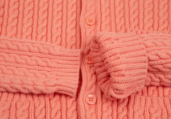 マカフィーMACPHEE ハイブリットコットンケーブルニットクルーネックカーディガン ピンクS K-125984_008