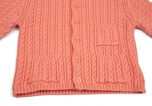 マカフィーMACPHEE ハイブリットコットンケーブルニットクルーネックカーディガン ピンクS K-125984_009