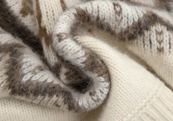 マカフィーMACPHEE ウールアルパカナイロンハイネックノルディックニット オフ茶S K-125985_011