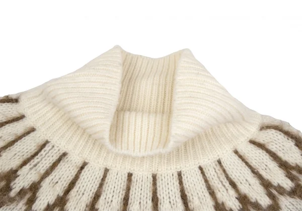 マカフィーMACPHEE ウールアルパカナイロンハイネックノルディックニット オフ茶S K-125985_004
