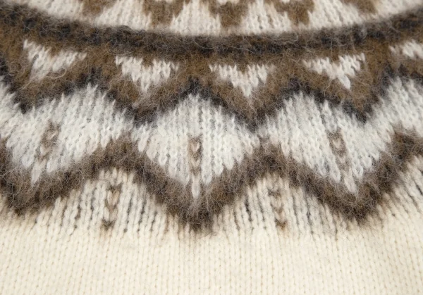 マカフィーMACPHEE ウールアルパカナイロンハイネックノルディックニット オフ茶S K-125985_008