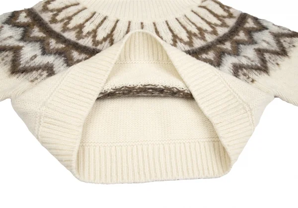 マカフィーMACPHEE ウールアルパカナイロンハイネックノルディックニット オフ茶S K-125985_009