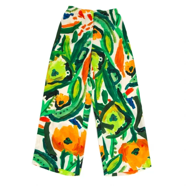 ボールジーBALLSEY メルカートプリントセミワイドパンツ クリーム緑他36 K-125991_001