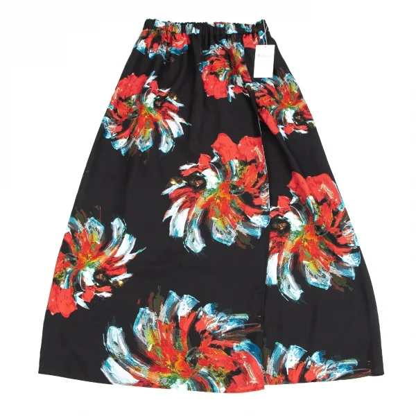 ボールジーBALLSEY コートペイントフラワープリントギャザーロングスカート 黒赤他34 K-125992_002