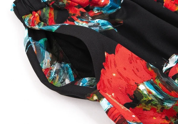 ボールジーBALLSEY コートペイントフラワープリントギャザーロングスカート 黒赤他34 K-125992_004