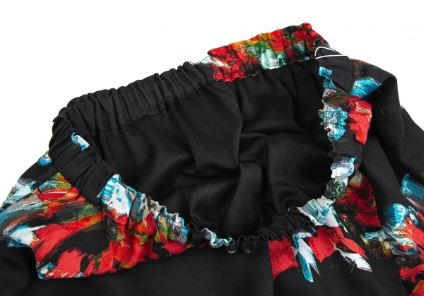 ボールジーBALLSEY コートペイントフラワープリントギャザーロングスカート 黒赤他34 K-125992_005