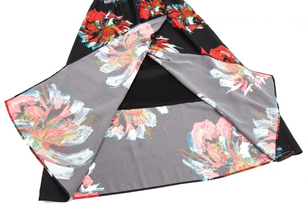 ボールジーBALLSEY コートペイントフラワープリントギャザーロングスカート 黒赤他34 K-125992_007