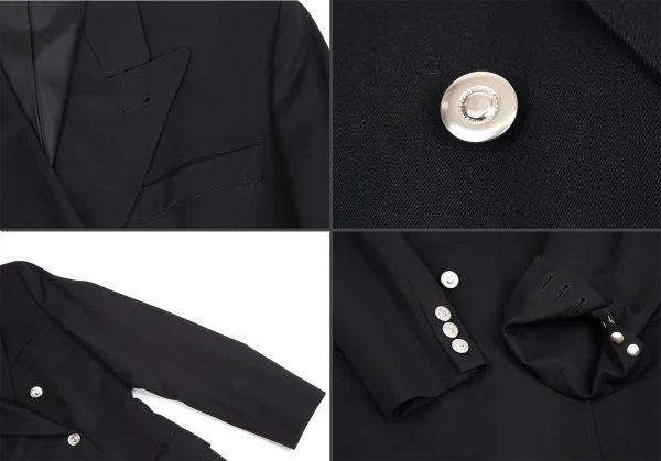 ジャンポールゴルチエ ファムJean Paul GAULTIER FEMME ウールギャバメタルボタンセットアップスーツ 黒40 K-126036_005