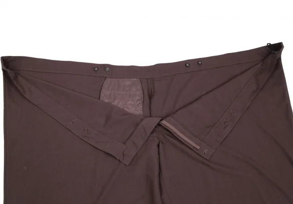ジャンポールゴルチエ ファムJean Paul GAULTIER FEMME オーバーサイズサスペンダーウールパンツ 茶40 K-126041_010