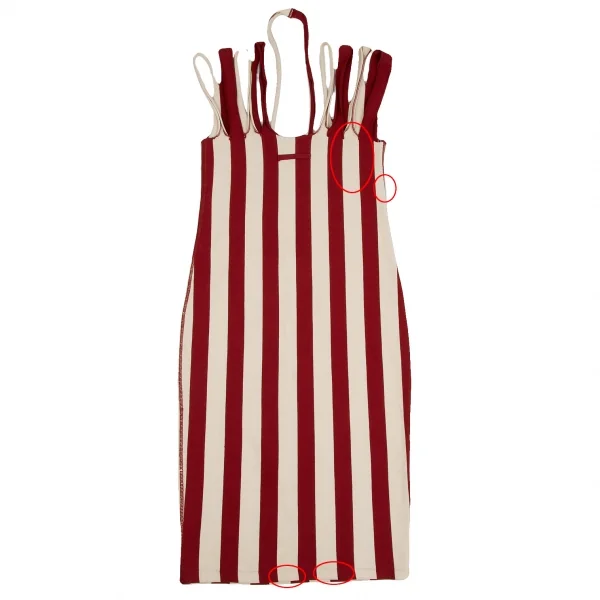 Jean Paul GAULTIER MAILLE Striped Cutting Shoulder Dress K-126065_012