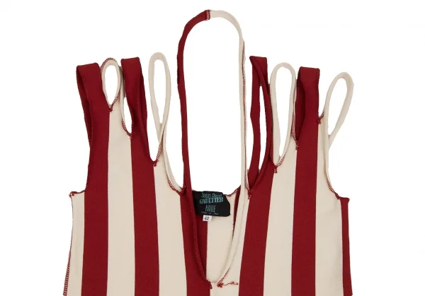 Jean Paul GAULTIER MAILLE Striped Cutting Shoulder Dress K-126065_007