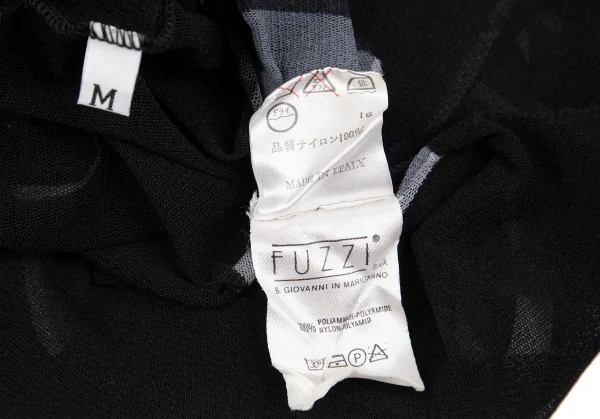 ジャンポールゴルチエ マイユJean Paul GAULTIER AILLE モックネックロゴストライプパワーネットカットソー 黒青M K-126066_015