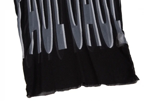 ジャンポールゴルチエ マイユJean Paul GAULTIER AILLE モックネックロゴストライプパワーネットカットソー 黒青M K-126066_007