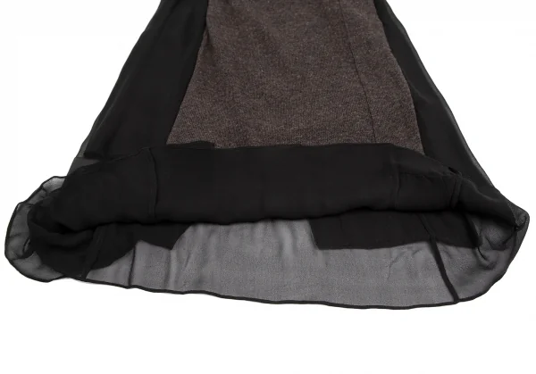 TSUMORI CHISATO Wool Knit Switching Silk Chiffon Skirt K-126088_010