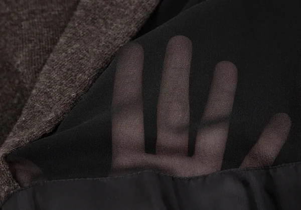 TSUMORI CHISATO Wool Knit Switching Silk Chiffon Skirt K-126088_014