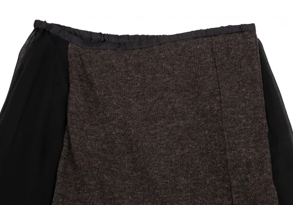 TSUMORI CHISATO Wool Knit Switching Silk Chiffon Skirt K-126088_003