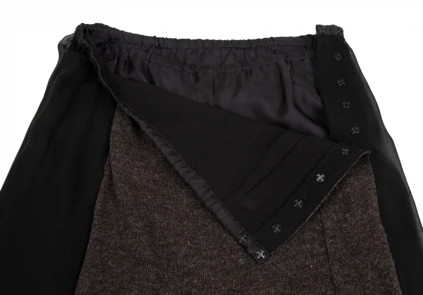 TSUMORI CHISATO Wool Knit Switching Silk Chiffon Skirt K-126088_004