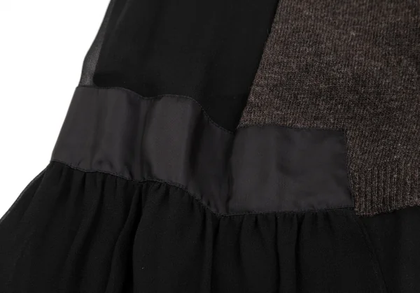 TSUMORI CHISATO Wool Knit Switching Silk Chiffon Skirt K-126088_008