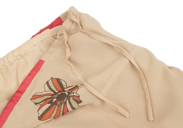 ツモリチサトTSUMORI CHISATO フラワープリントシルクシフォンレイヤードスカート ベージュ2 K-126089_005