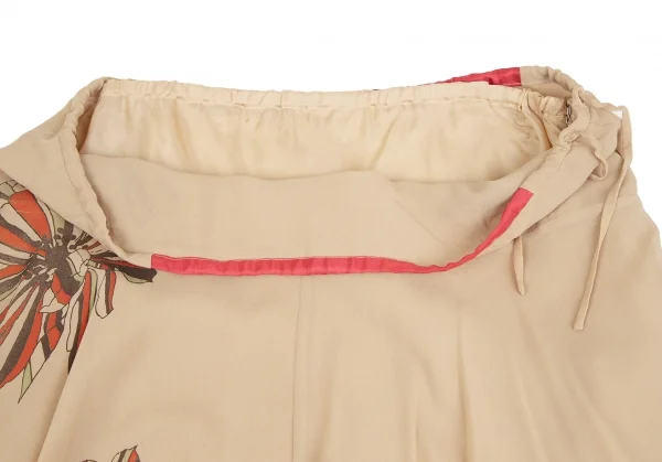 ツモリチサトTSUMORI CHISATO フラワープリントシルクシフォンレイヤードスカート ベージュ2 K-126089_006