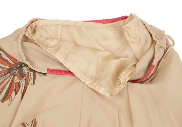 ツモリチサトTSUMORI CHISATO フラワープリントシルクシフォンレイヤードスカート ベージュ2 K-126089_007