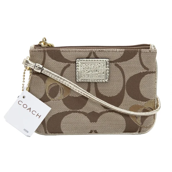 コーチCOACH ポピーシグネチャーミニポーチ モカゴールドF K-126102_001