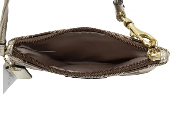 コーチCOACH ポピーシグネチャーミニポーチ モカゴールドF K-126102_011