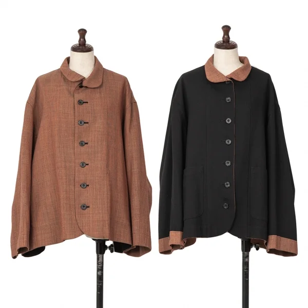 Y's Wool Reversible Jacket Black,Orange M-L K-126156_001