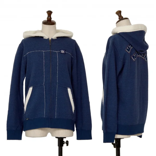 マドモアゼルノンノン ノンノNON NO Mademoiselle NON NON バックロゴボアパイピングジップアップスウェット 青38M K-126165_001