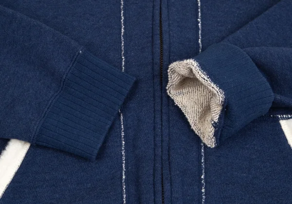 マドモアゼルノンノン ノンノNON NO Mademoiselle NON NON バックロゴボアパイピングジップアップスウェット 青38M K-126165_010