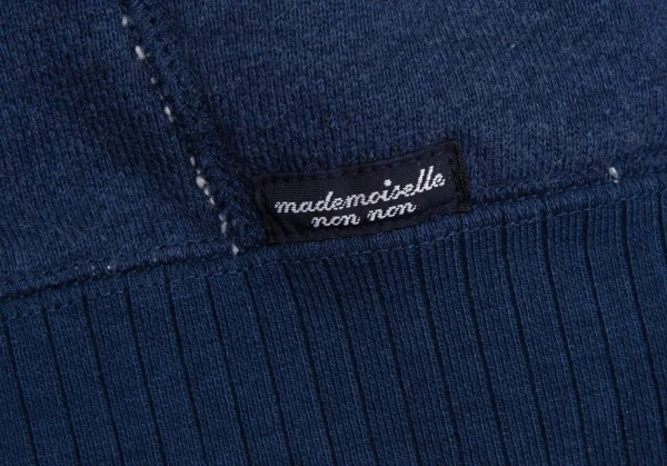 マドモアゼルノンノン ノンノNON NO Mademoiselle NON NON バックロゴボアパイピングジップアップスウェット 青38M K-126165_013