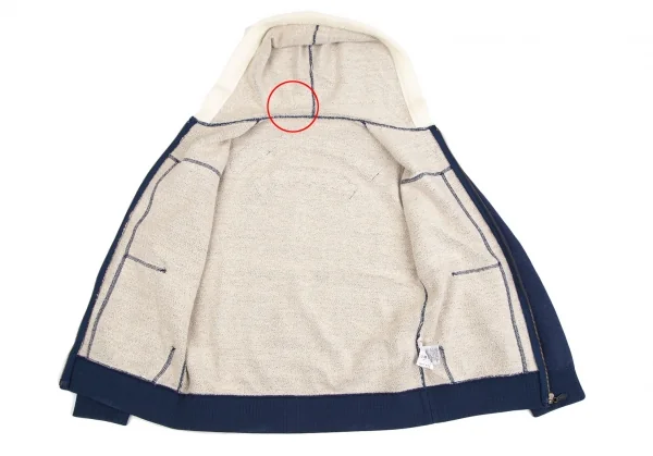 マドモアゼルノンノン ノンノNON NO Mademoiselle NON NON バックロゴボアパイピングジップアップスウェット 青38M K-126165_014