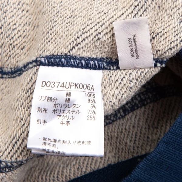 マドモアゼルノンノン ノンノNON NO Mademoiselle NON NON バックロゴボアパイピングジップアップスウェット 青38M K-126165_018