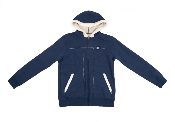 マドモアゼルノンノン ノンノNON NO Mademoiselle NON NON バックロゴボアパイピングジップアップスウェット 青38M K-126165_005