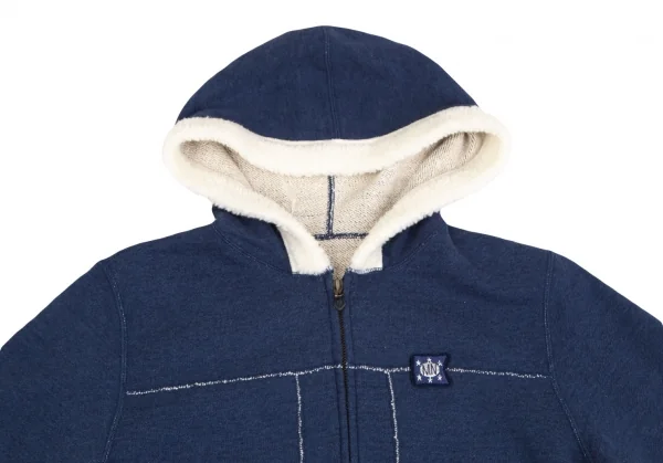 マドモアゼルノンノン ノンノNON NO Mademoiselle NON NON バックロゴボアパイピングジップアップスウェット 青38M K-126165_006