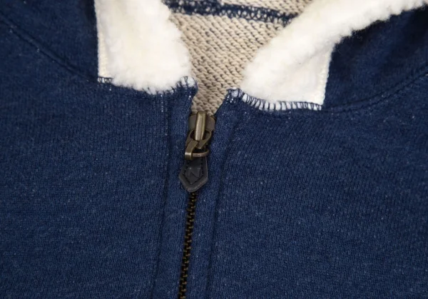 マドモアゼルノンノン ノンノNON NO Mademoiselle NON NON バックロゴボアパイピングジップアップスウェット 青38M K-126165_007