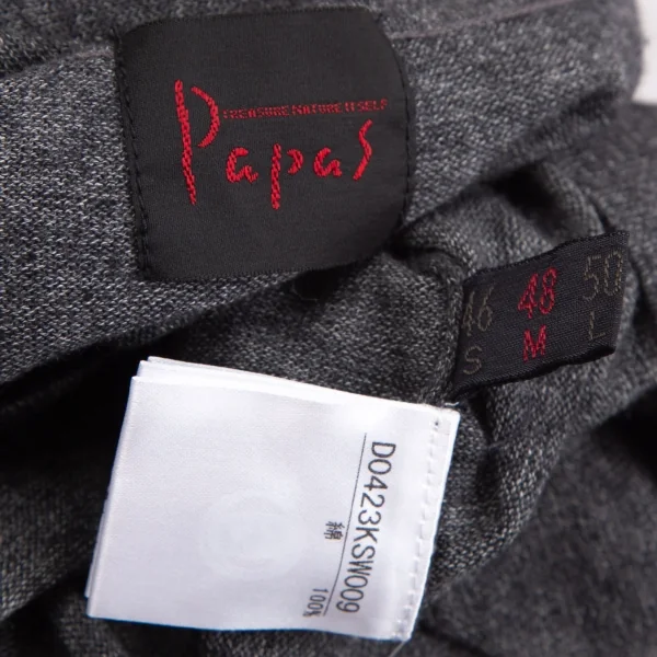 パパスPapas コットンニットTシャツ チャコール48M K-126167_011