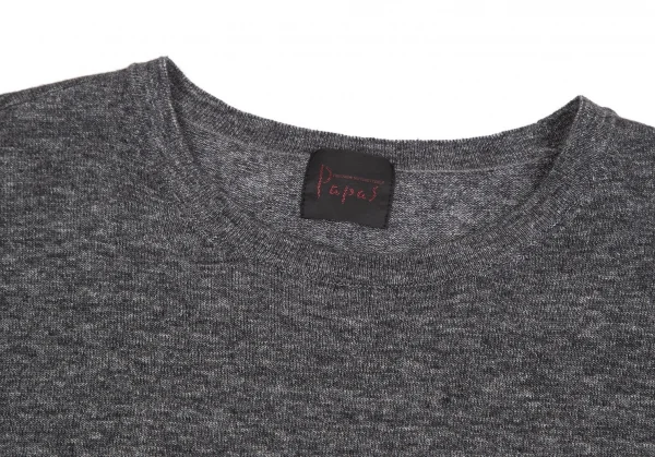 パパスPapas コットンニットTシャツ チャコール48M K-126167_002