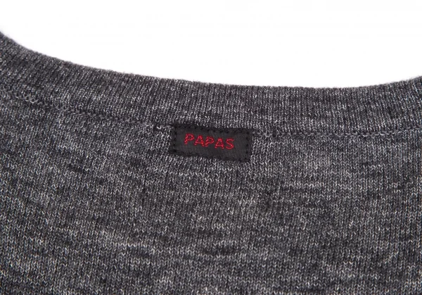 パパスPapas コットンニットTシャツ チャコール48M K-126167_008