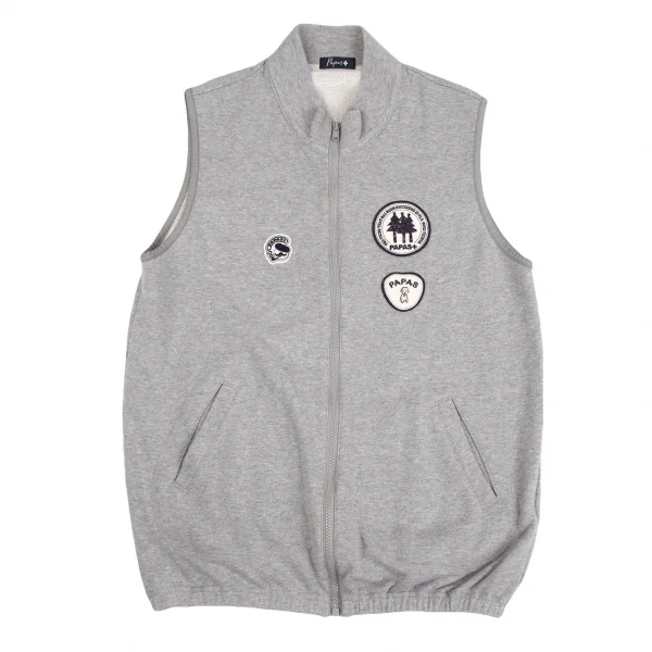 Papas+ Wappen Jersey Full Zip Vest Grey M K-126173_001