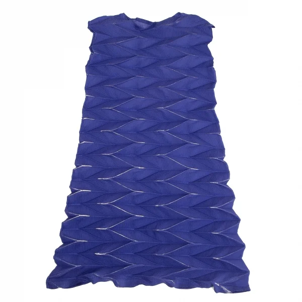 ISSEY MIYAKE Foil Print Pleated Sleeveless Dress K-126204_002