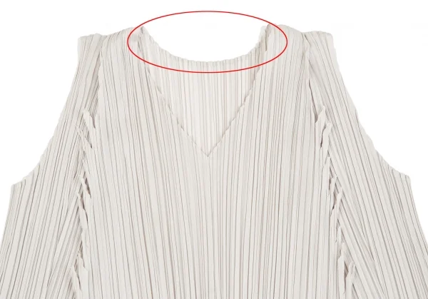 プリーツプリーズPLEATS PLEASE ギザギザカット切替プリーツノースリーブ ライトグレー3 K-126215_003