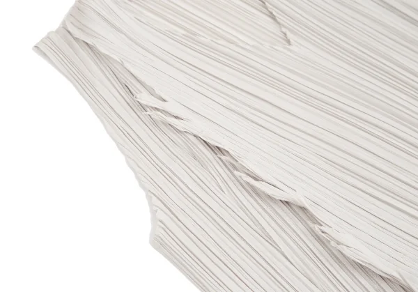 プリーツプリーズPLEATS PLEASE ギザギザカット切替プリーツノースリーブ ライトグレー3 K-126215_005